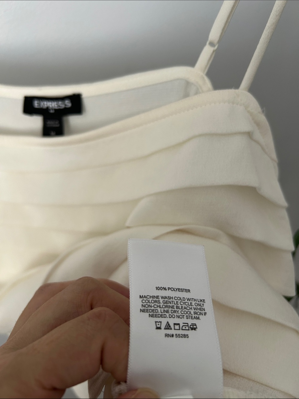 Express Ivory Ribbed Crop Cami - Picture 5 of 6